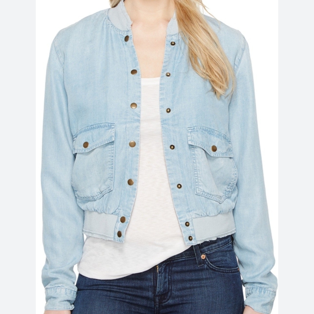 Joe's Jeans Bridgette Style Bomber Super Soft Denim Style Jacket